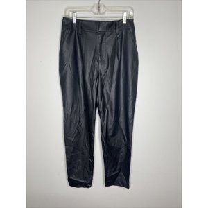 PROLOGUE Tapered Faux Leather Pants Black Women's Size 6 Hi-Rise Slim Fit
